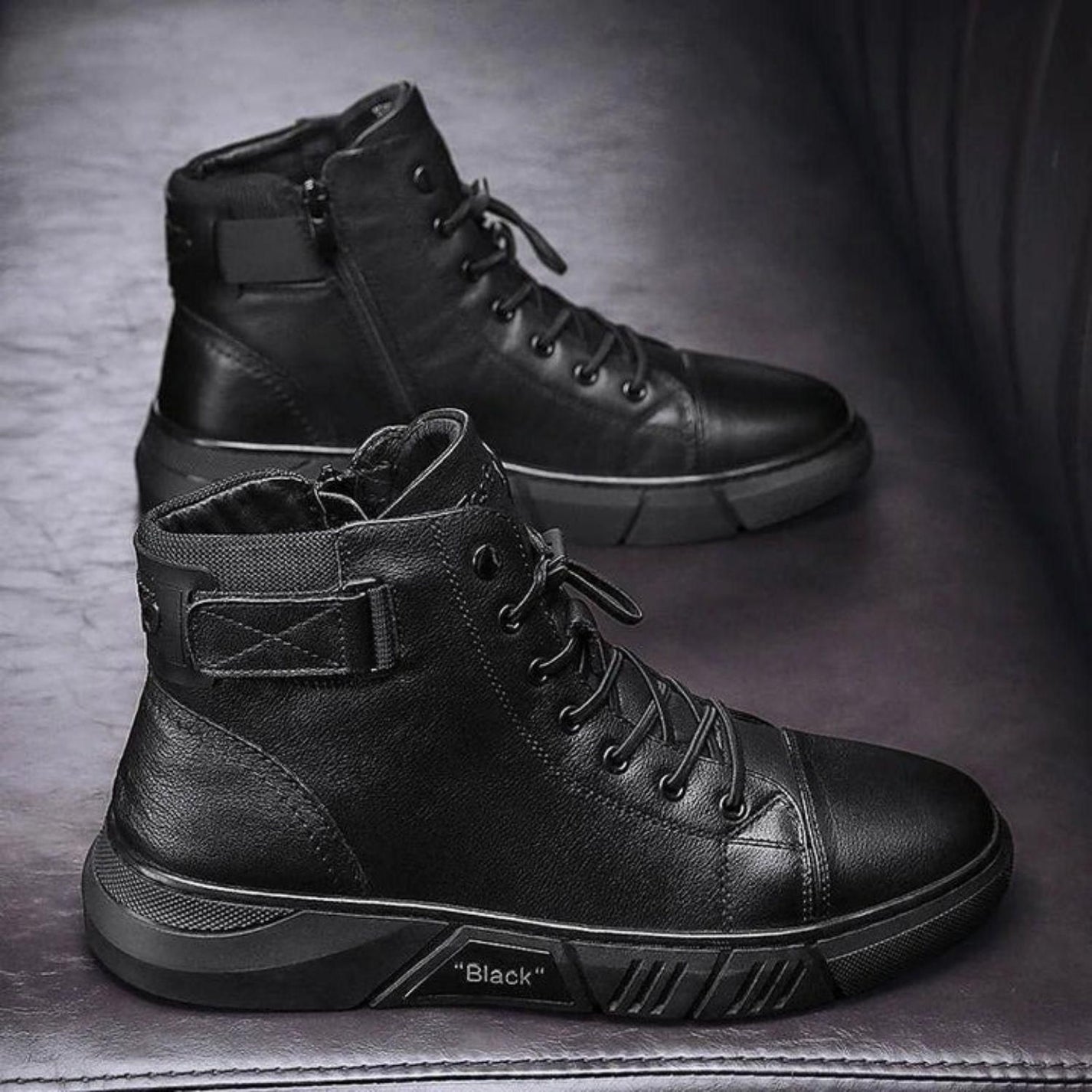 Hand Made Mens Casual Black Leather Boots