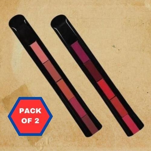 FAB 5 Matte Finish 5 in 1 Lipstick Pack Of 2